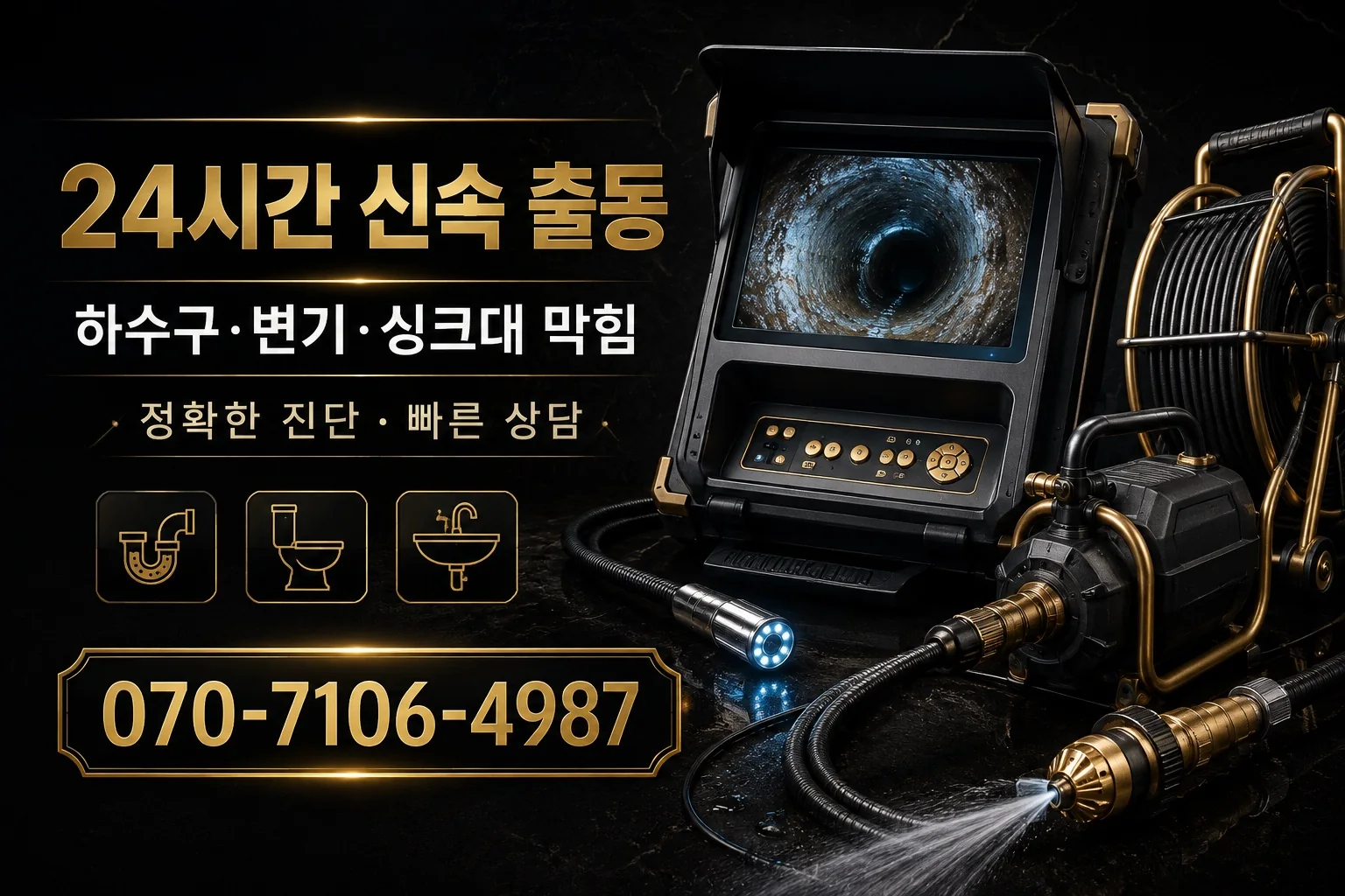 누림배관 블랙 골드 배관내시경 장비 서비스 안내